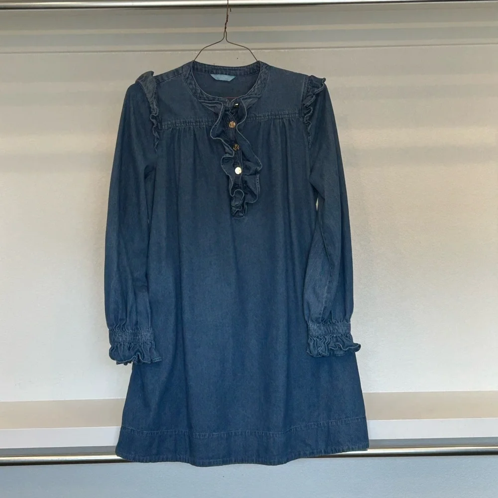 Draper James Blue Long Sleeve Dress - Picture 3 of 9